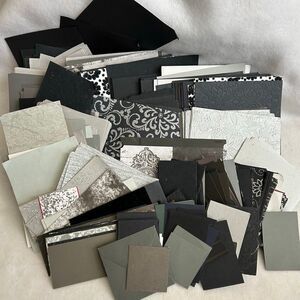 3/$15 Scrapbook Junk Journal Paper Assorted Sizes Textures Black Gray Silver